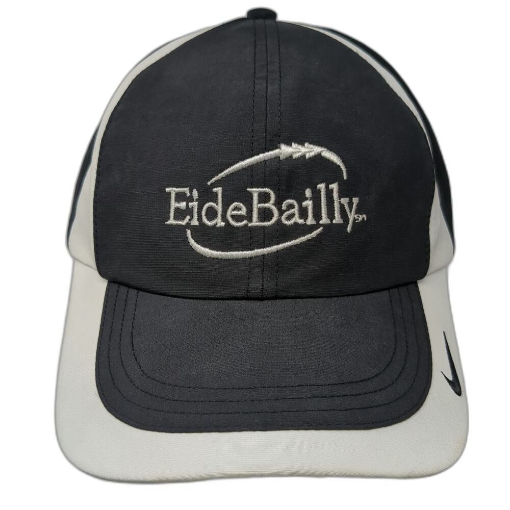Nike Baseball Cap Black White One Size Eide Bailly Golf Swoosh Strapback Hat